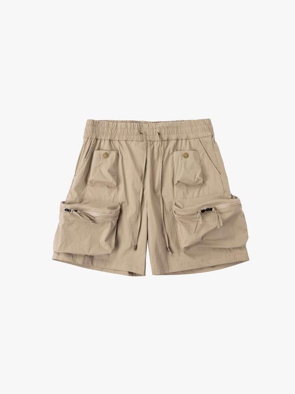 Nylon Tech Multi-Pocket Shorts (Tan)